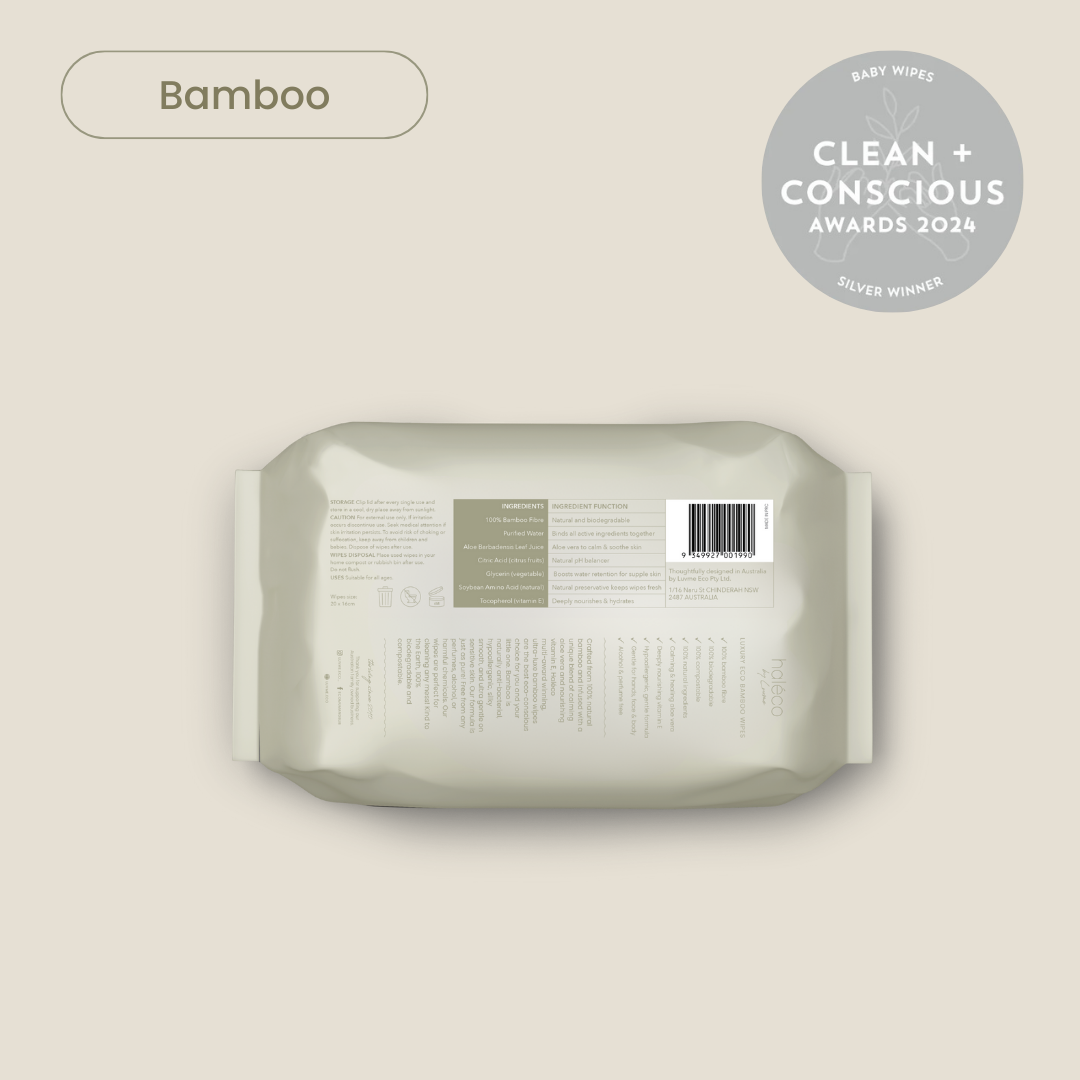 Haléco by Luvme 80pk Bamboo Wipes | 12 PACKS