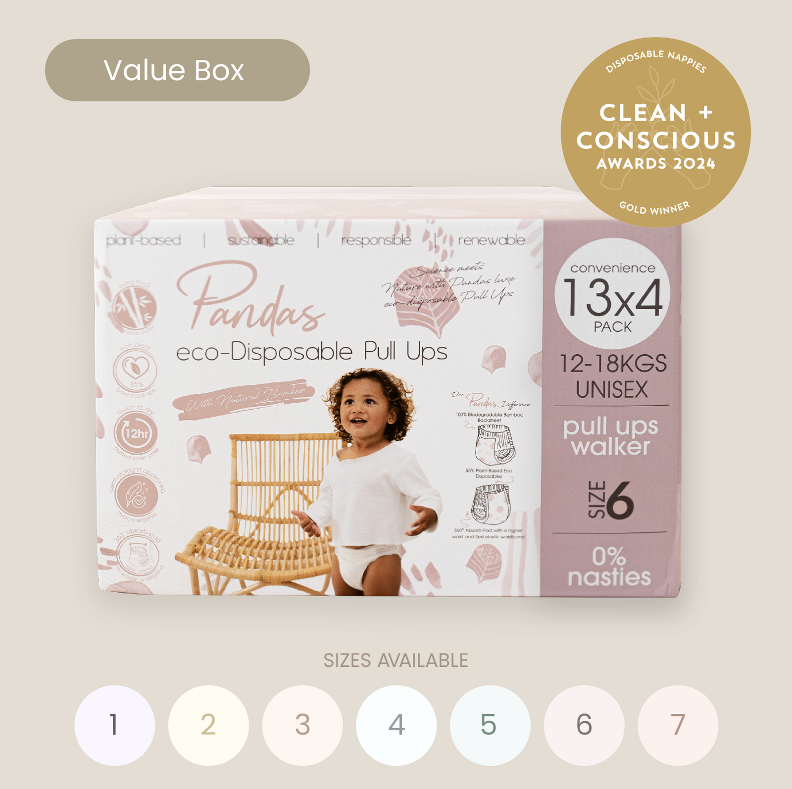 Pandas by Luvme Bamboo Nappies | SINGLE BOX