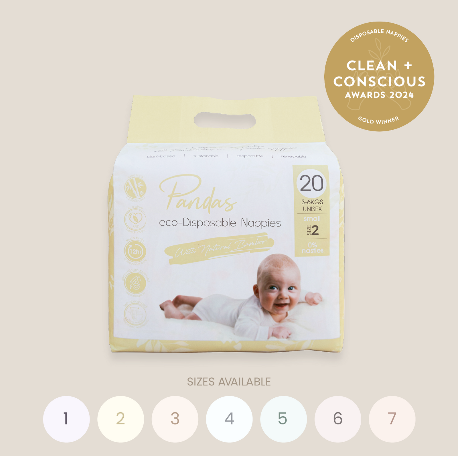 Pandas by Luvme Bamboo Nappies | SINGLE PACK