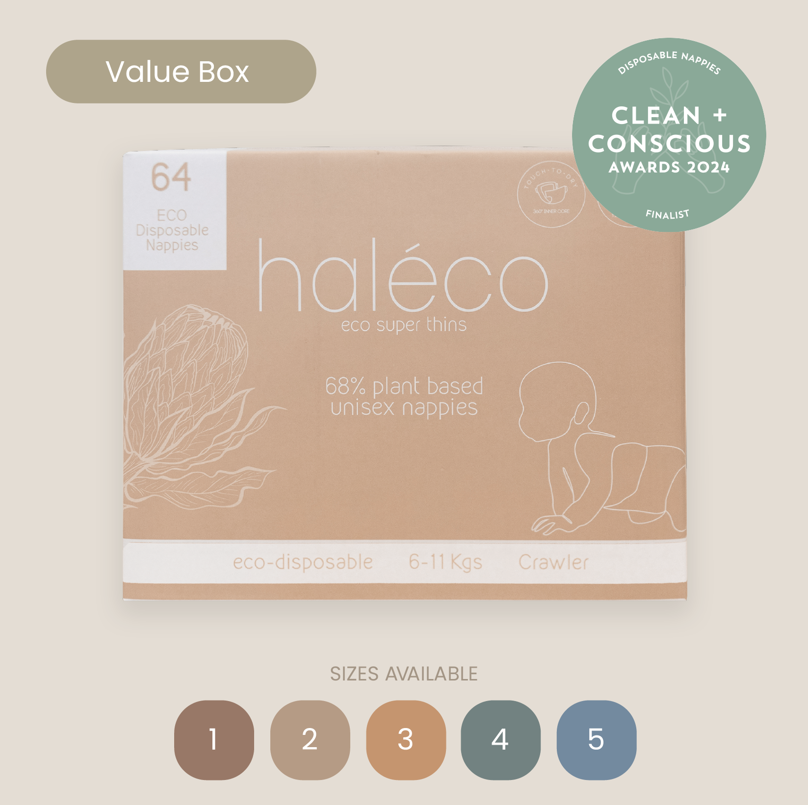 Haléco Plant Nappies | SINGLE BOX