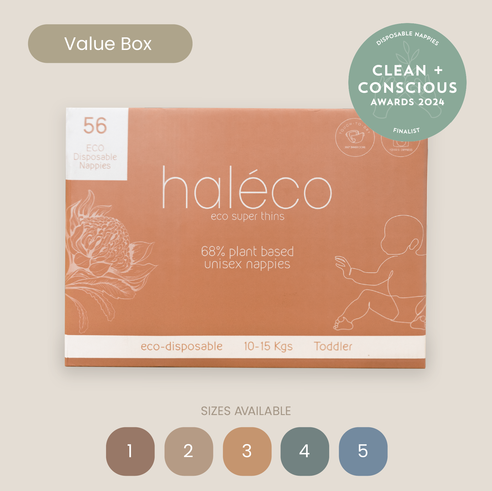 Haléco Plant Nappies | SINGLE BOX