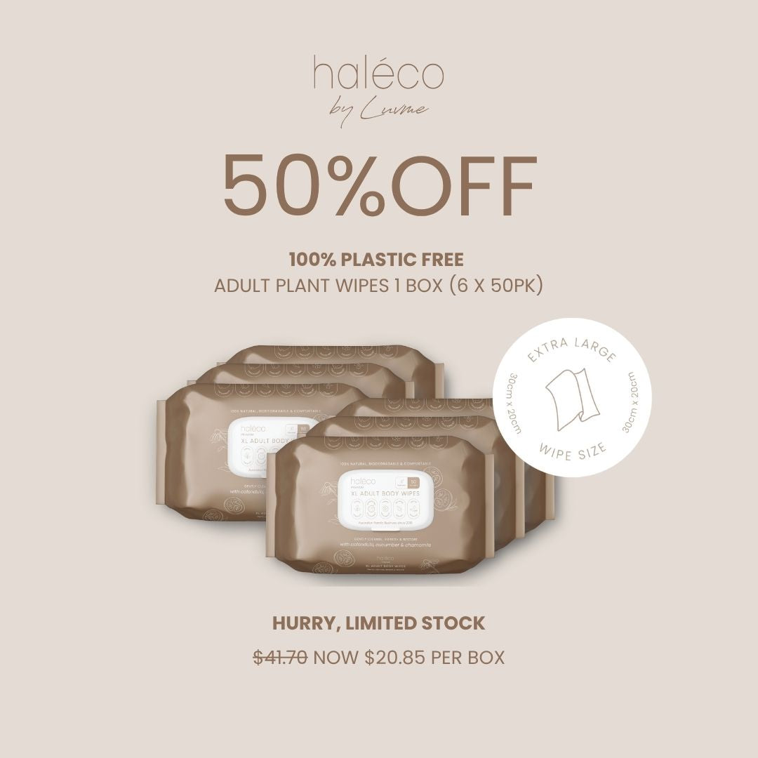 Haléco by Luvme 50pk XLarge Body Wipes | 6 PACKS