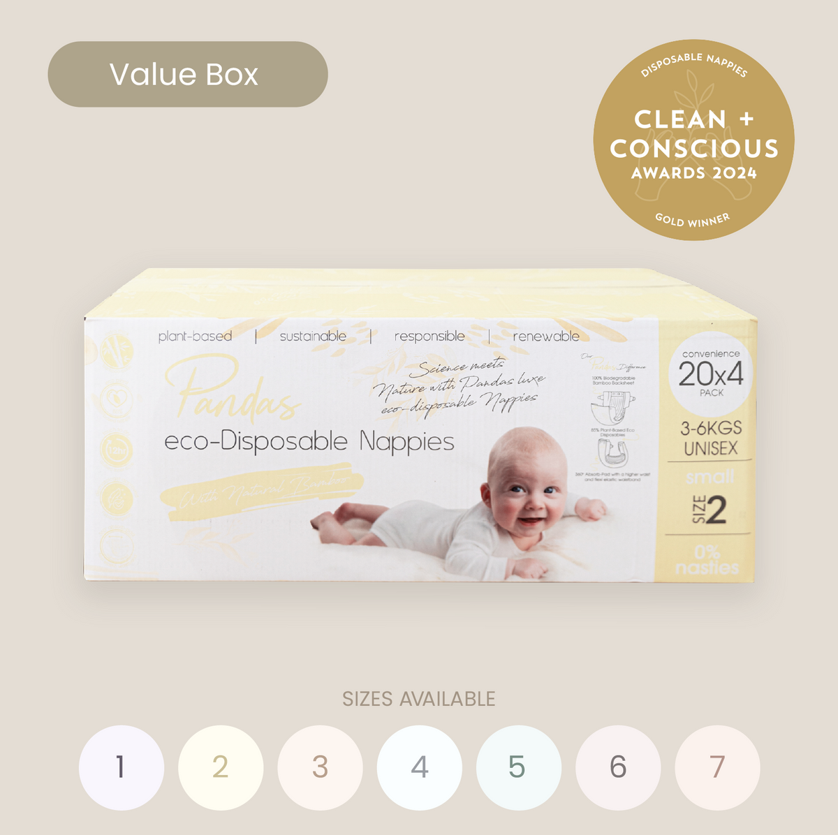 Pandas by Luvme Bamboo Nappies | SINGLE BOX