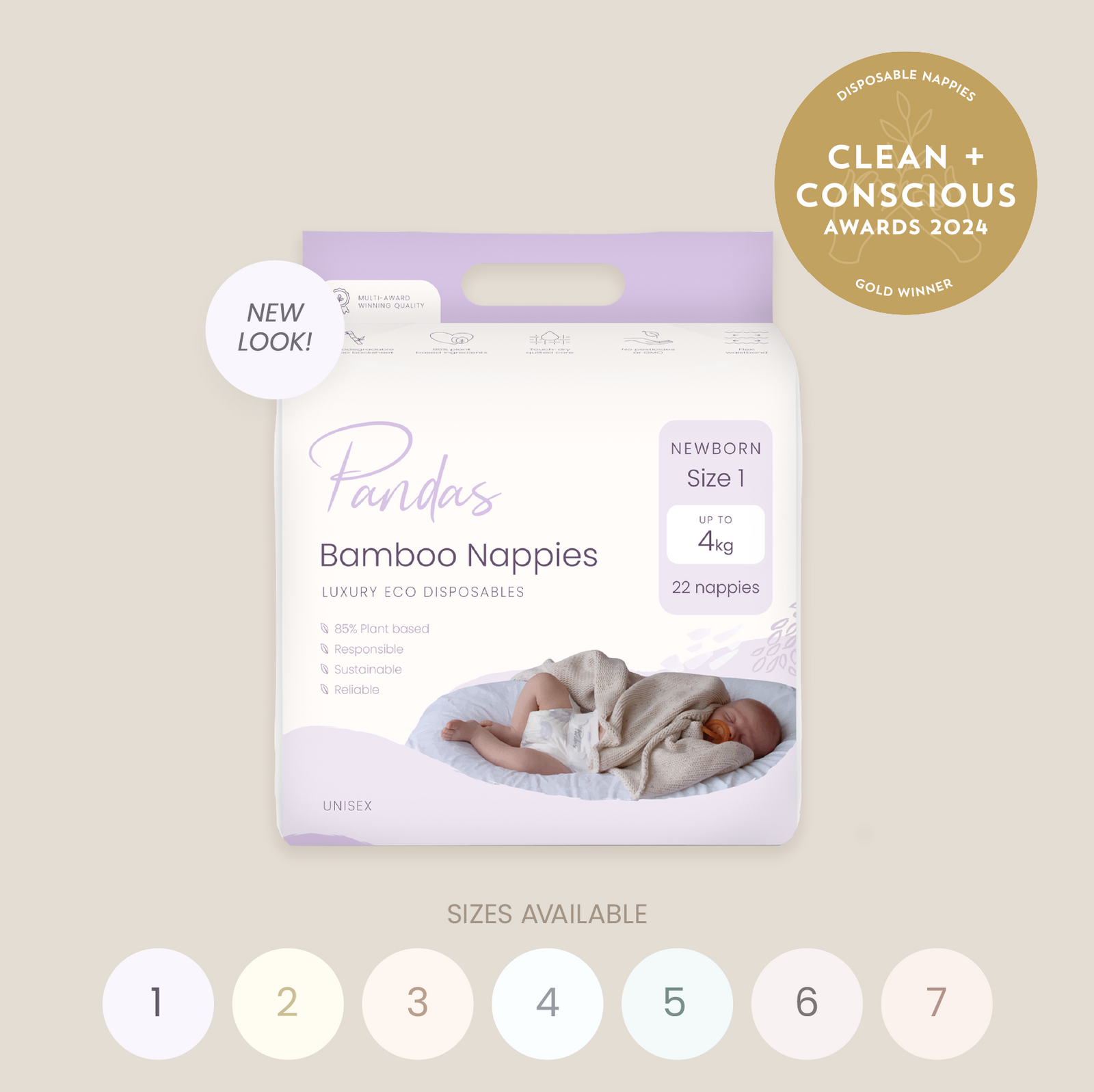 Pandas by Luvme Bamboo Nappies | SINGLE PACK