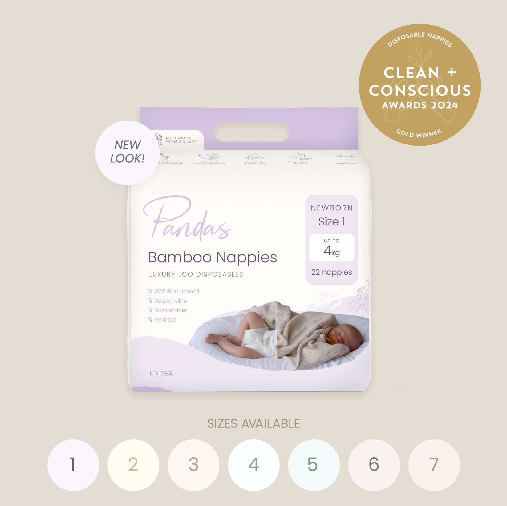 Pandas Bamboo Nappies | SINGLE PACK