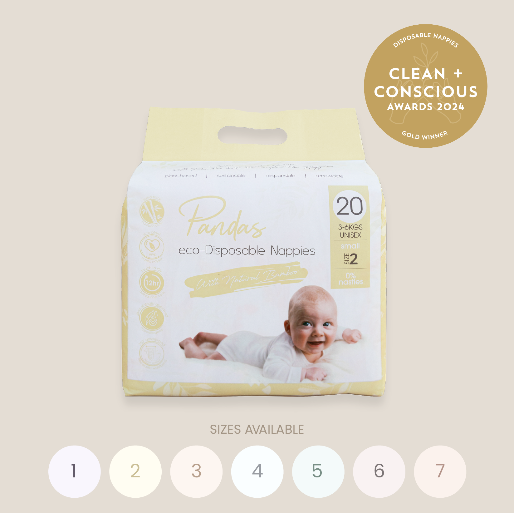 Pandas Bamboo Nappies | SINGLE PACK