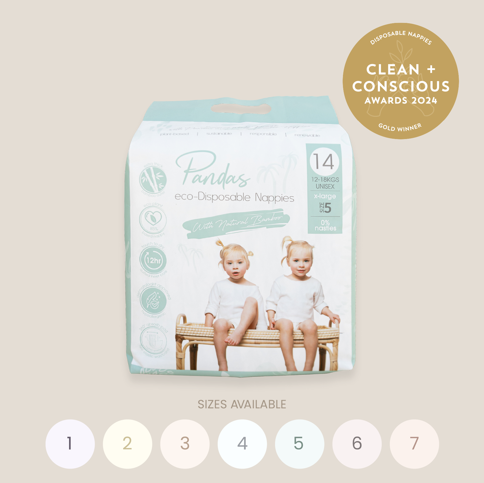 Pandas Bamboo Nappies | SINGLE PACK