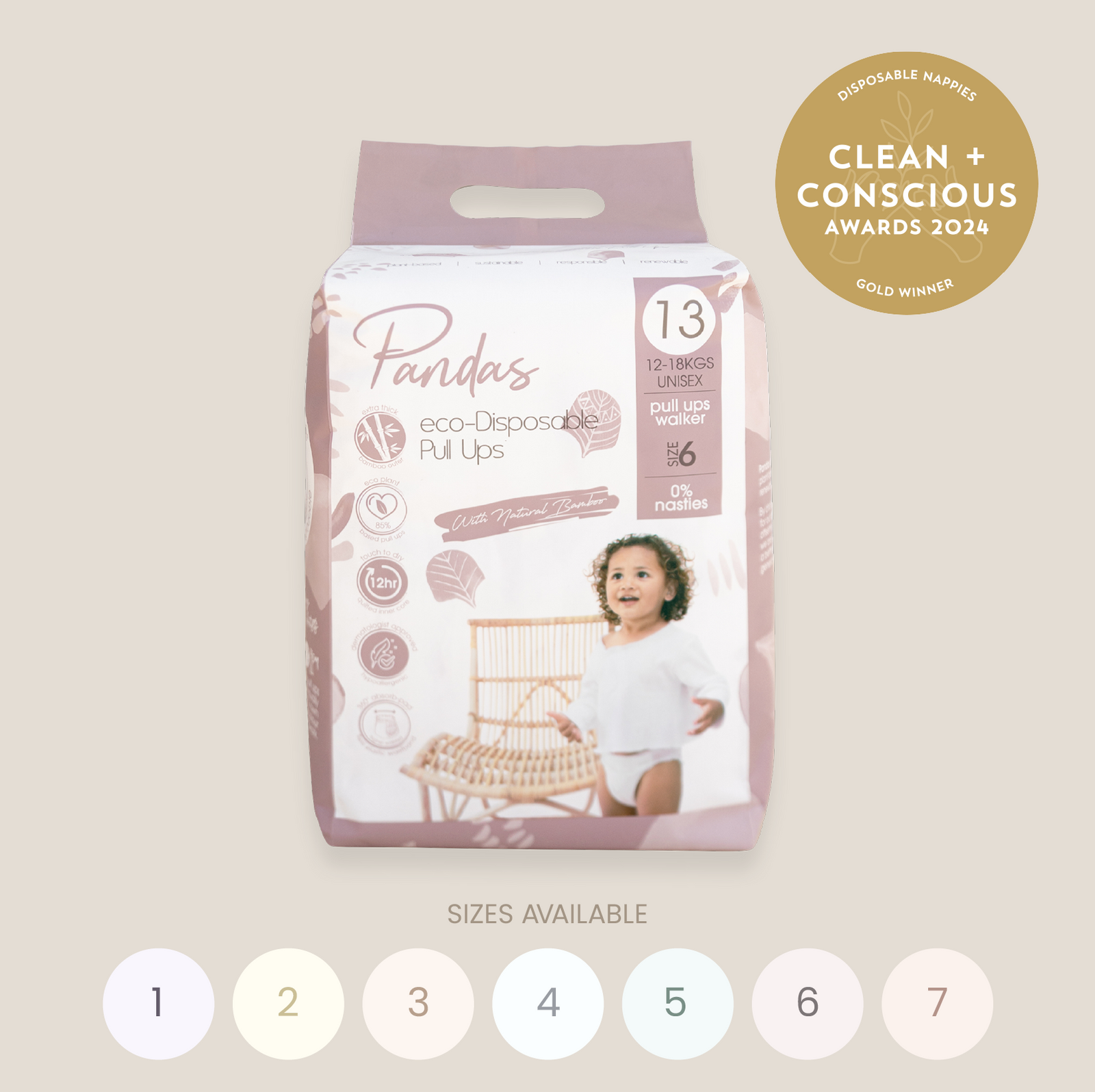 Pandas by Luvme Bamboo Nappies | SINGLE PACK