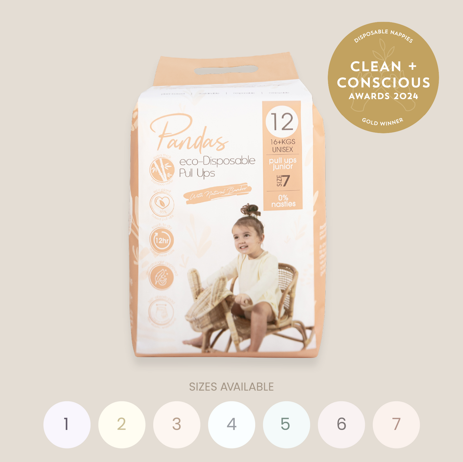 Pandas by Luvme Bamboo Nappies | SINGLE PACK