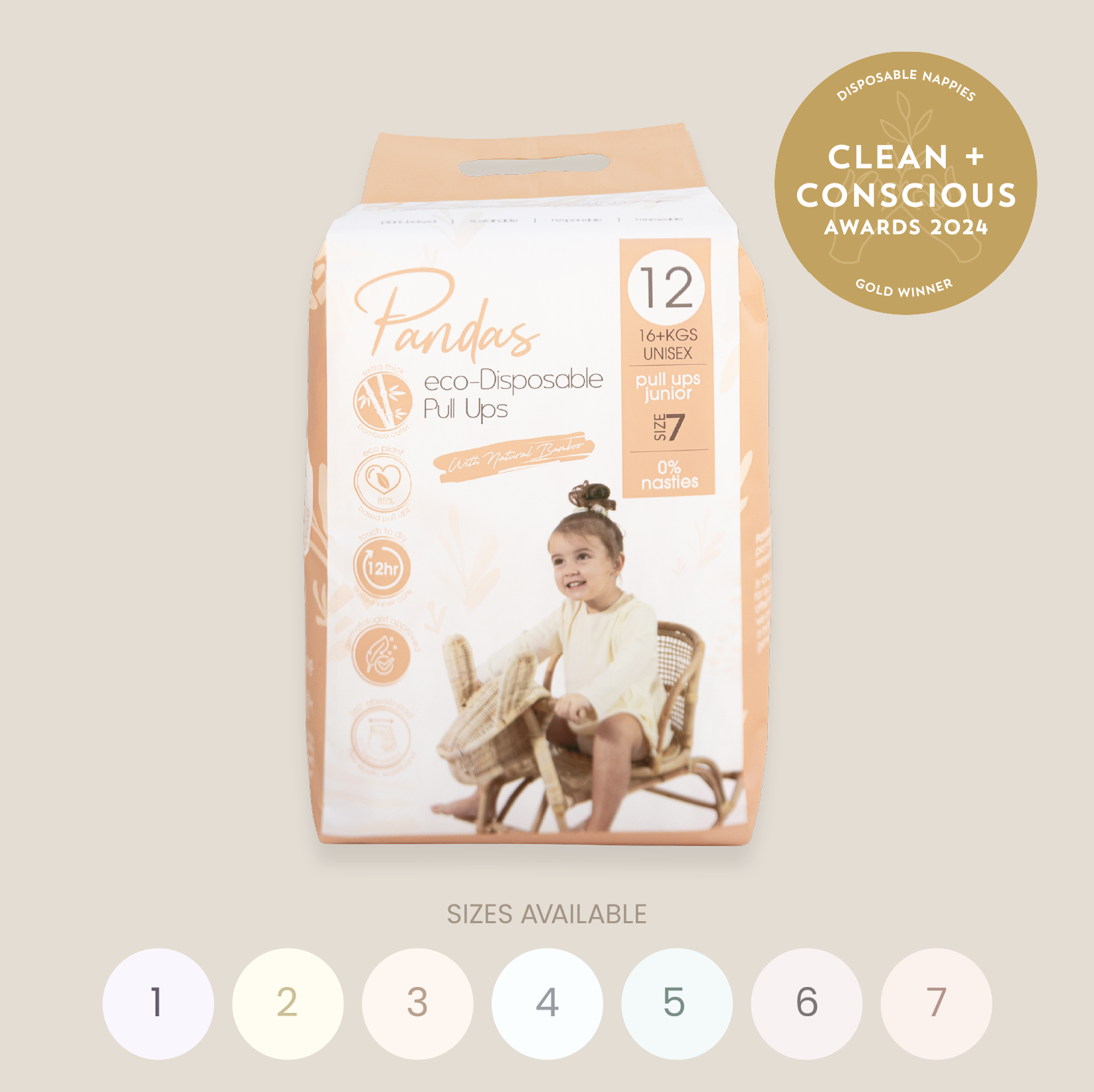 Pandas Bamboo Nappies | SINGLE PACK