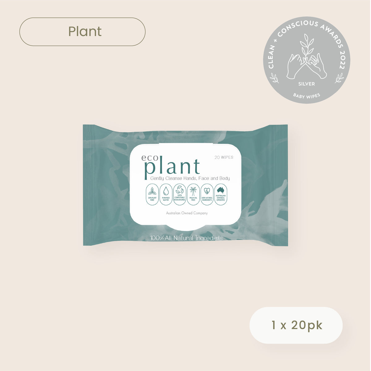 Haléco 20pk Plant Wipes | 1 PACK