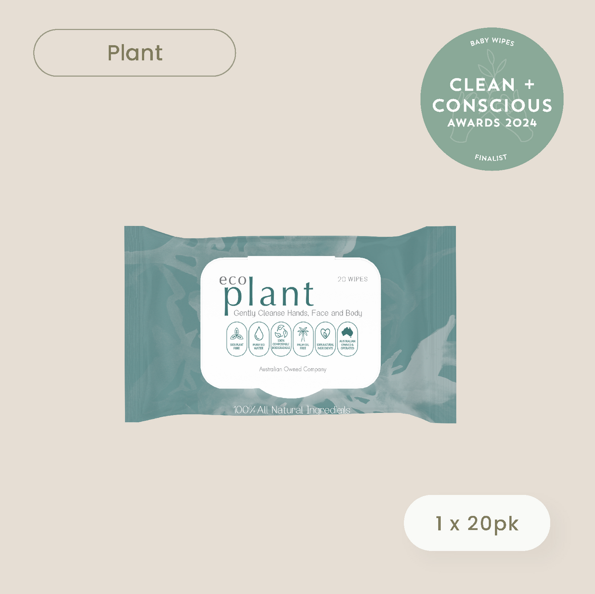 Haléco 20pk Plant Wipes | 1 PACK