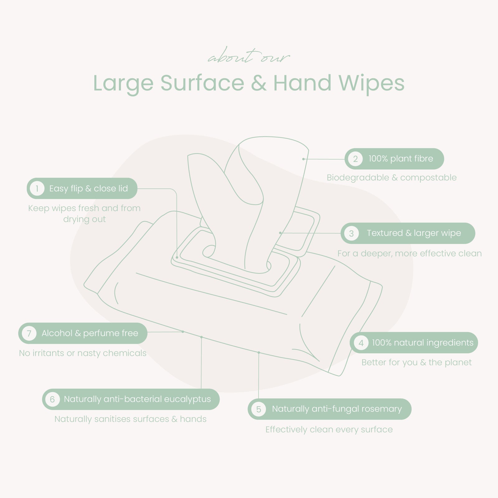 Haléco by Luvme 20pk Large Surface & Hand Wipes | 8 PACKS