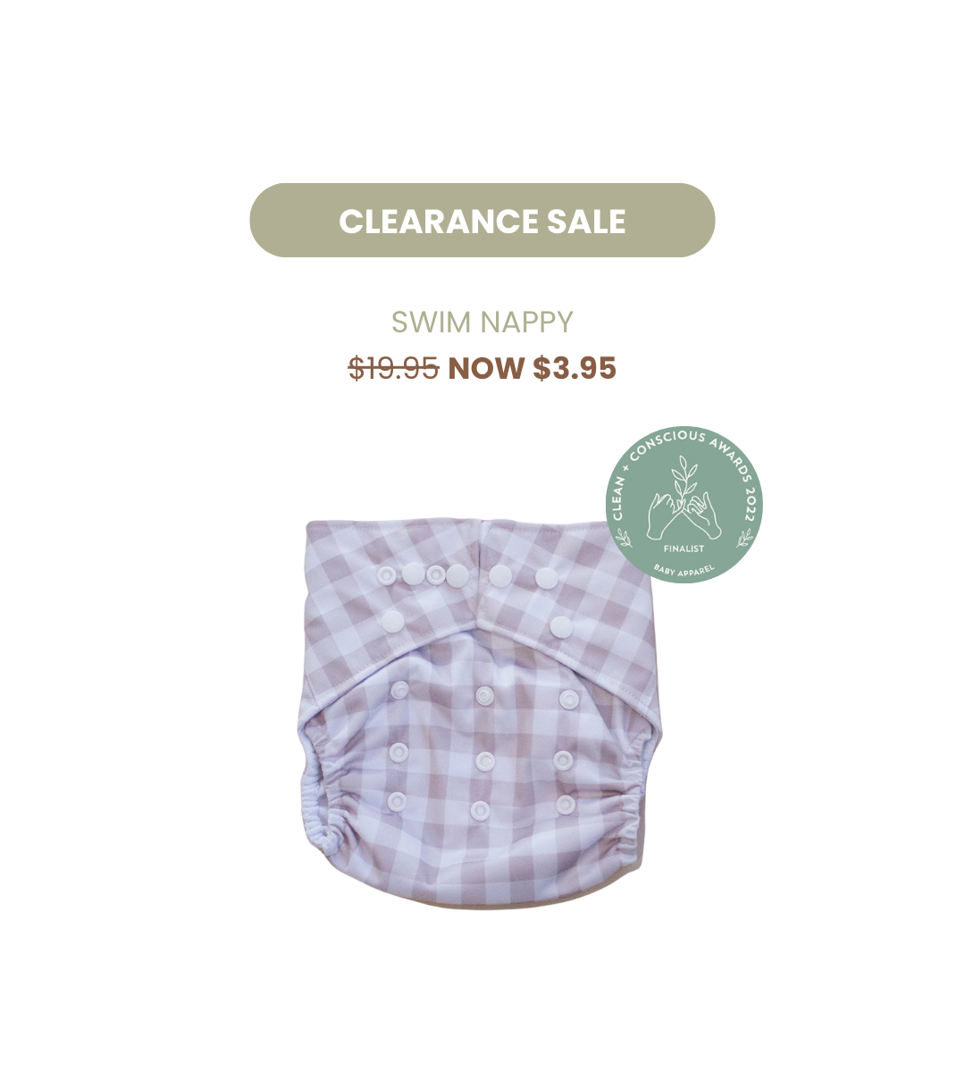 Pandas Reusable Swim Nappy | BEIGE CHECK