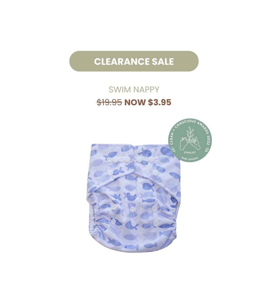 Pandas Reusable Swim Nappy | FISH