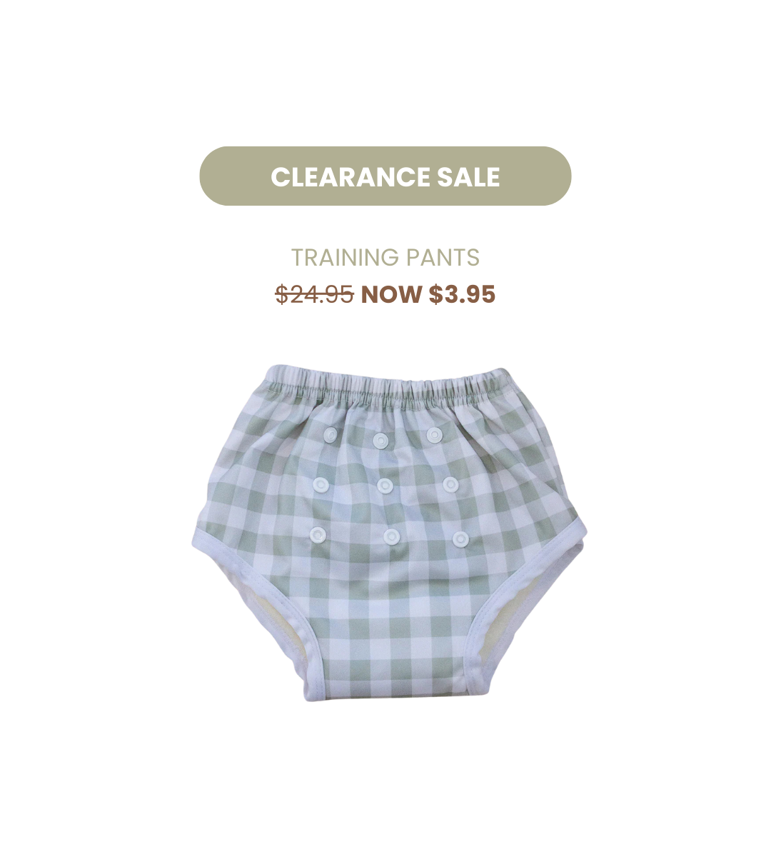 Pandas Reusable Training Pants | SAGE CHECK