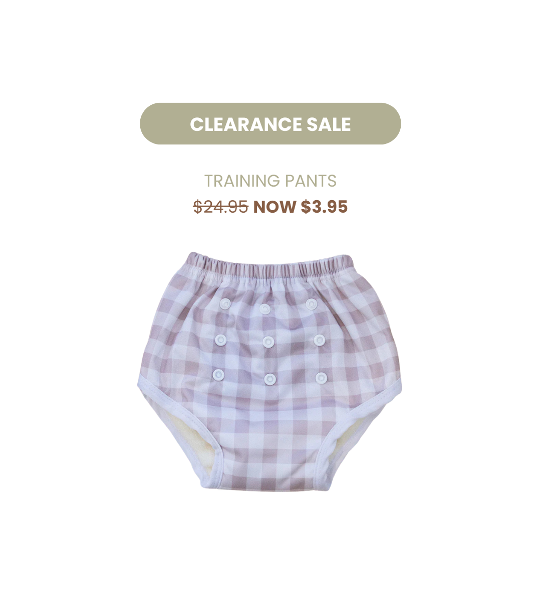 Pandas Reusable Training Pants | BEIGE CHECK