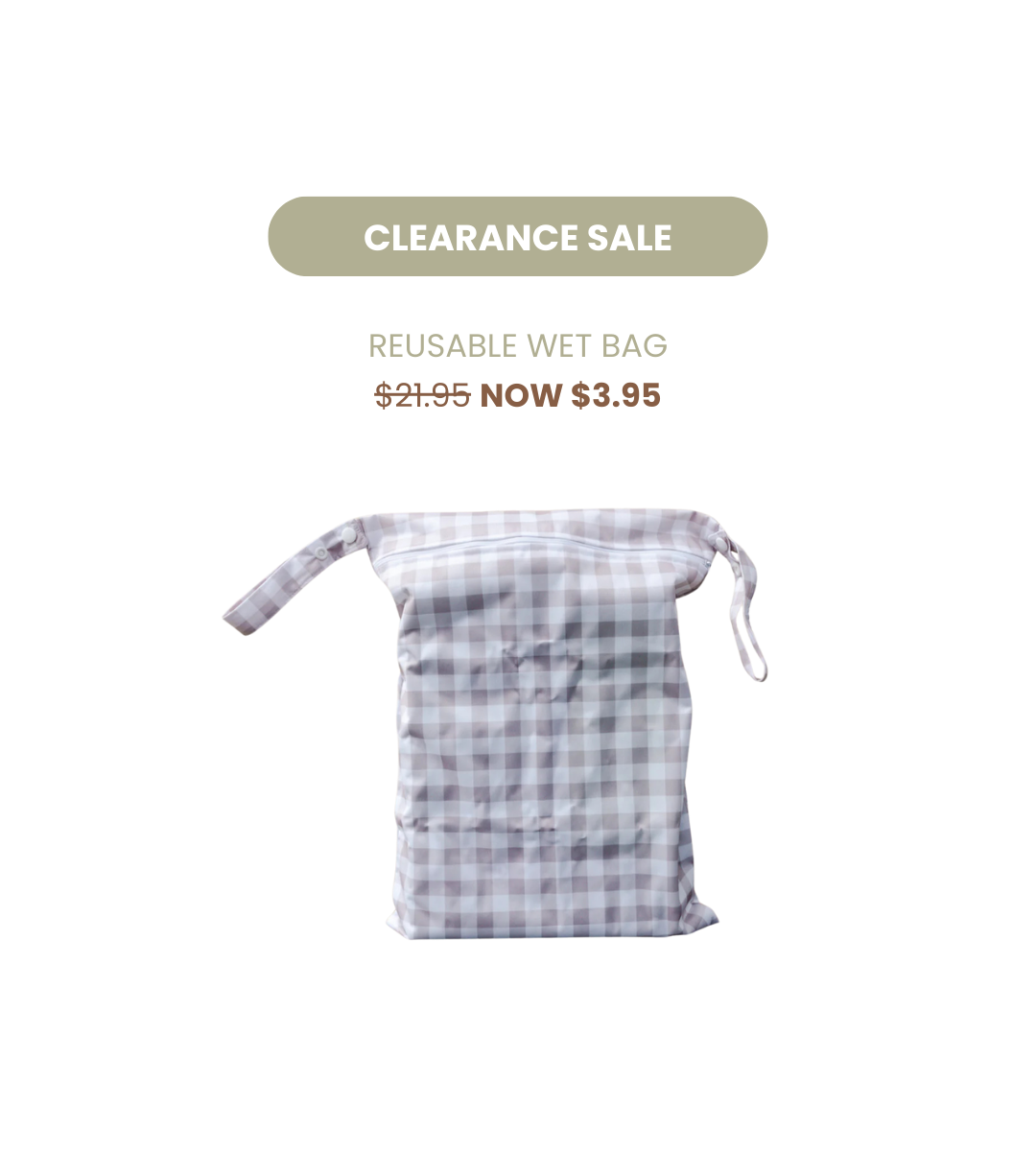 Pandas Reusable Wet Bag | BEIGE CHECK