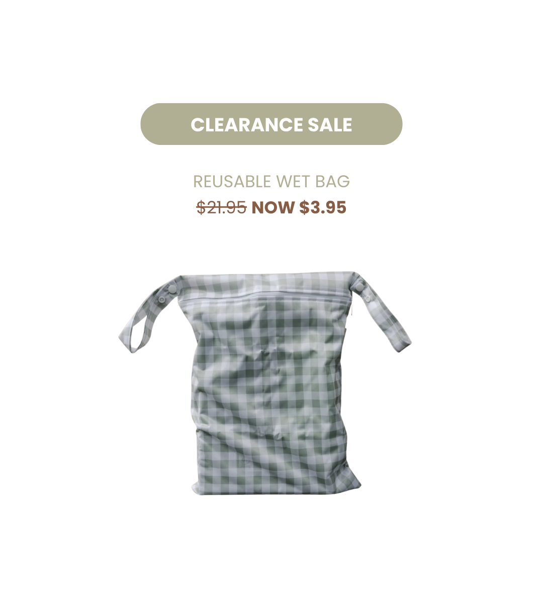 Pandas Reusable Wet Bag | SAGE CHECK