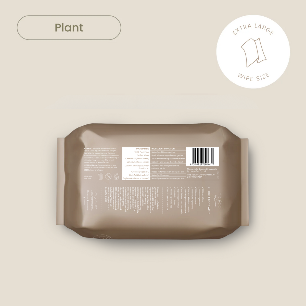 Haléco by Luvme 50pk XLarge Body Wipes | 6 PACKS